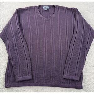 Vintage Bowen & Wright Knit Sweater Mens Large Purple  Long Sleeve Hong Kong Y2K